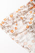 Beige Plus Size Floral Patchwork Button Front Collared Mini Dress